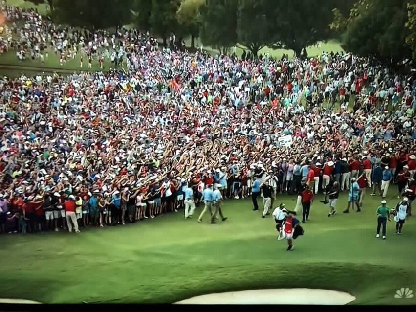 Tiger Woods wins PGA Tour Championship Crowd Mobs the Course JLD
