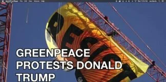 Greenpeace Protests President Donald Trump for Denying Climate Change with “Resist” Banner in Washington, D.C.